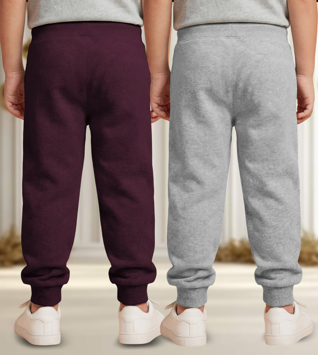Track Pant For Boys & Girls (Maroon,Grey Pack of 2)