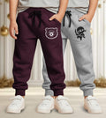 Track Pant For Boys & Girls (Maroon,Grey Pack of 2)