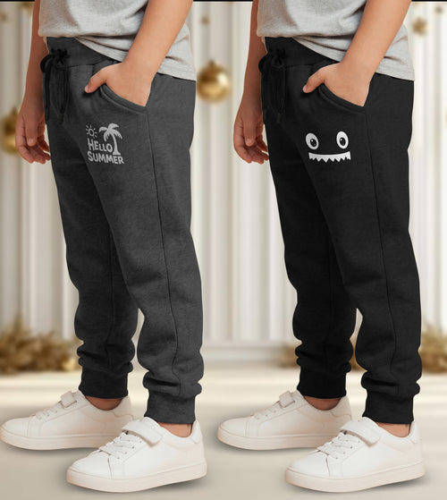 Track Pant For Boys & Girls (Dark Grey,Black Pack of 2)