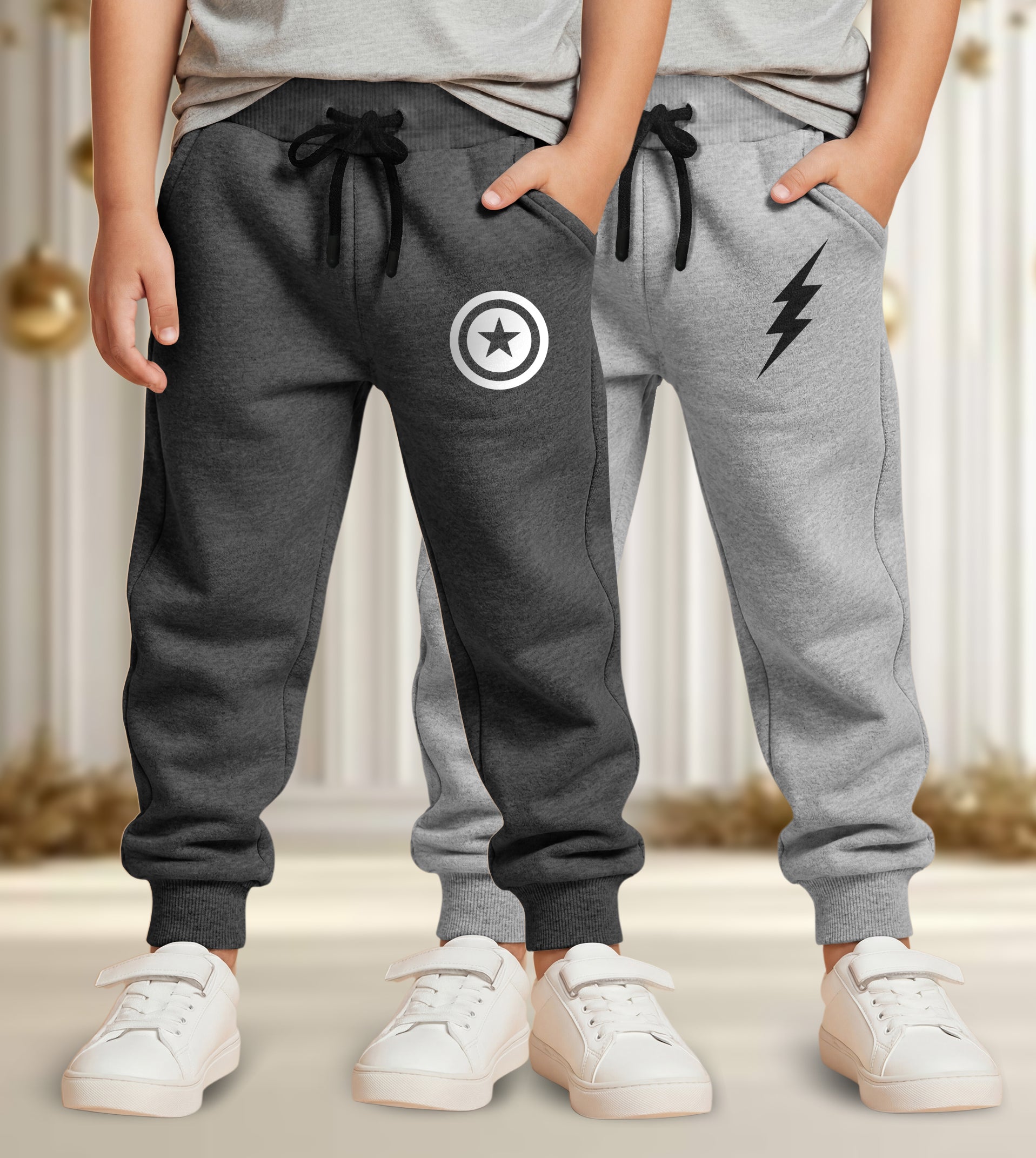 Track Pant For Boys & Girls (Darkgrey,Grey Pack of 2)