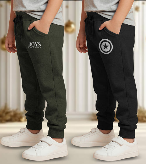 Track Pant For Boys & Girls (Green,Black Pack of 2)