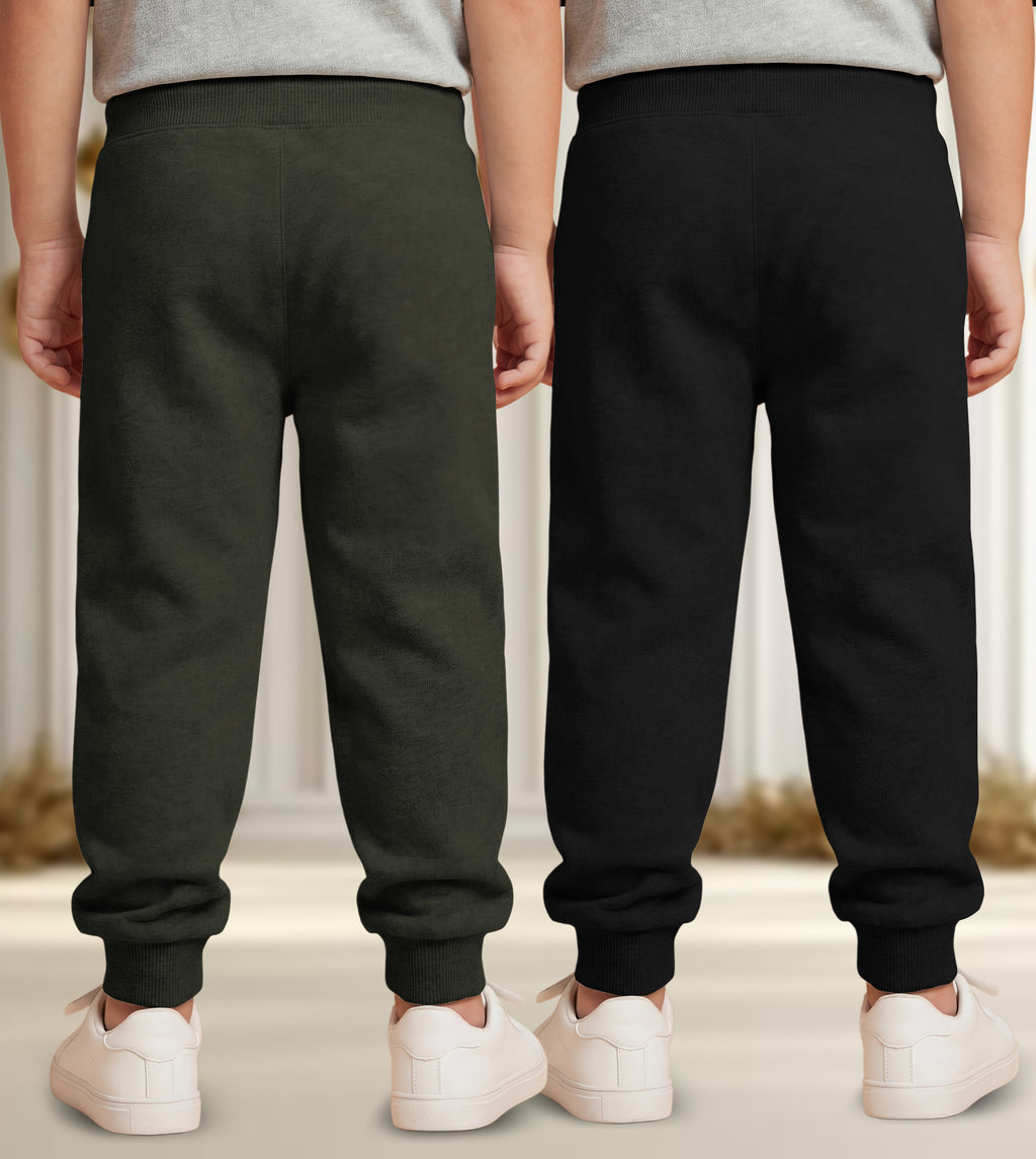 Track Pant For Boys & Girls (Green,Black Pack of 2)