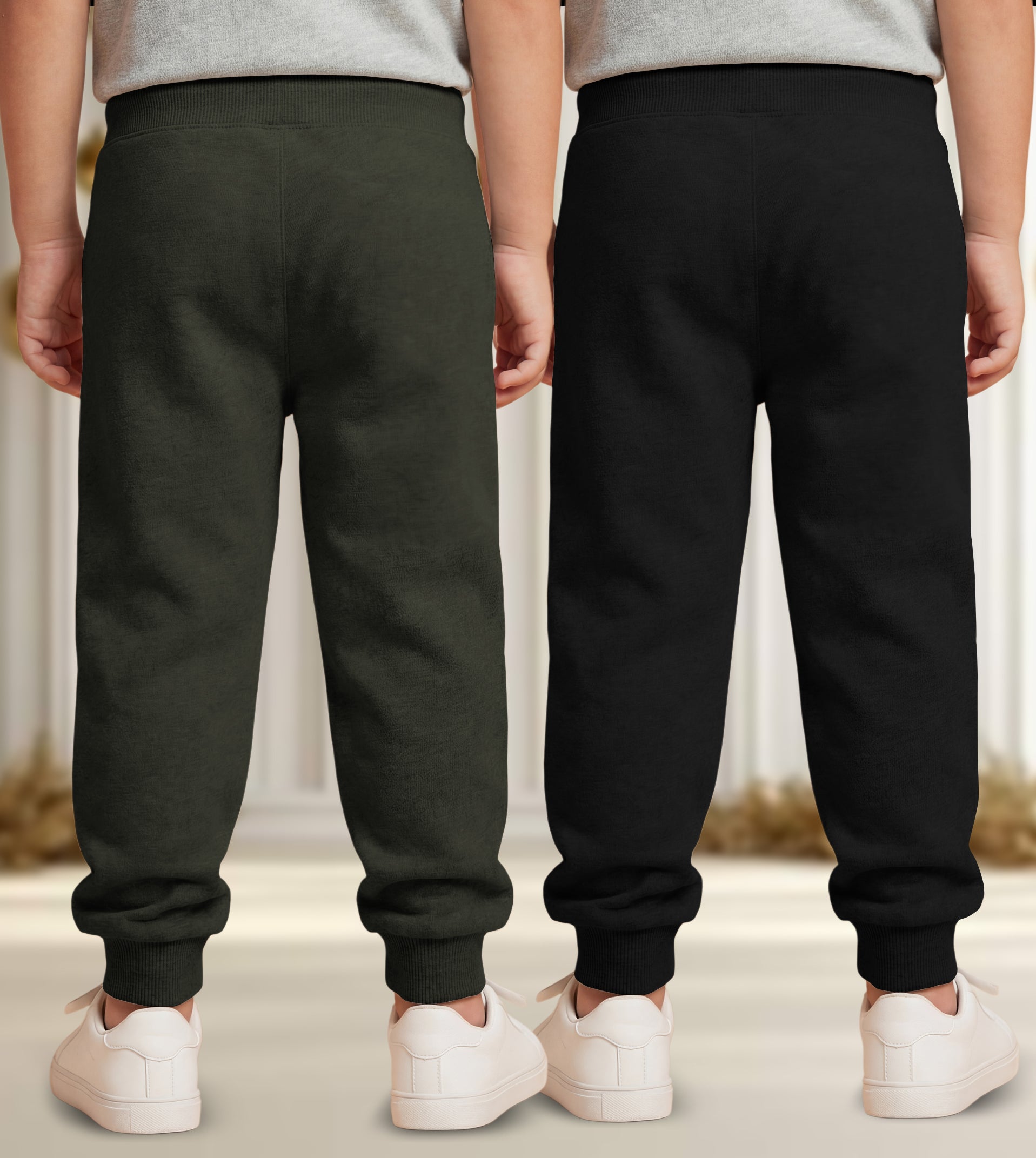 Track Pant For Boys & Girls (Green,Black Pack of 2)