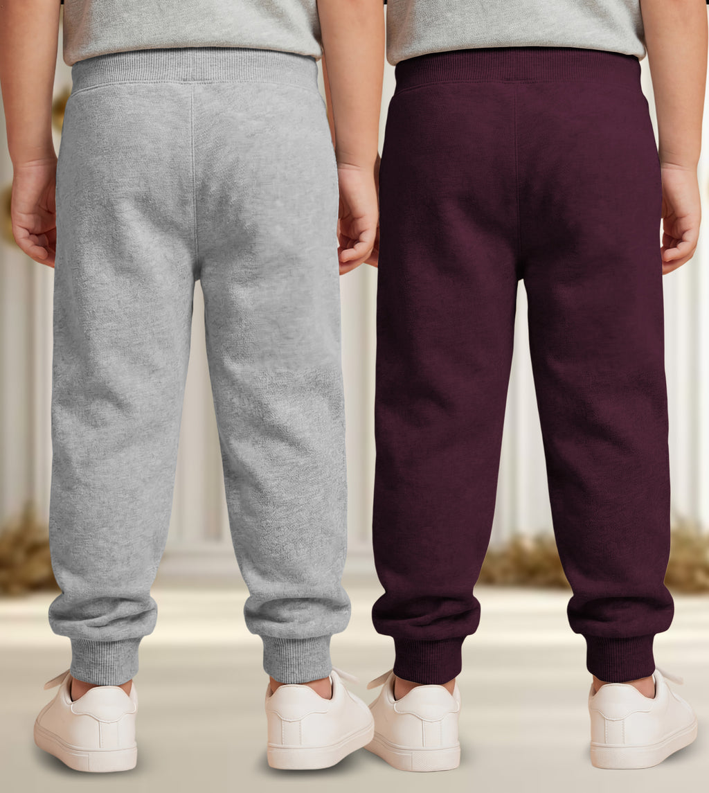Track Pant For Boys & Girls (Grey,Maroon Pack of 2)