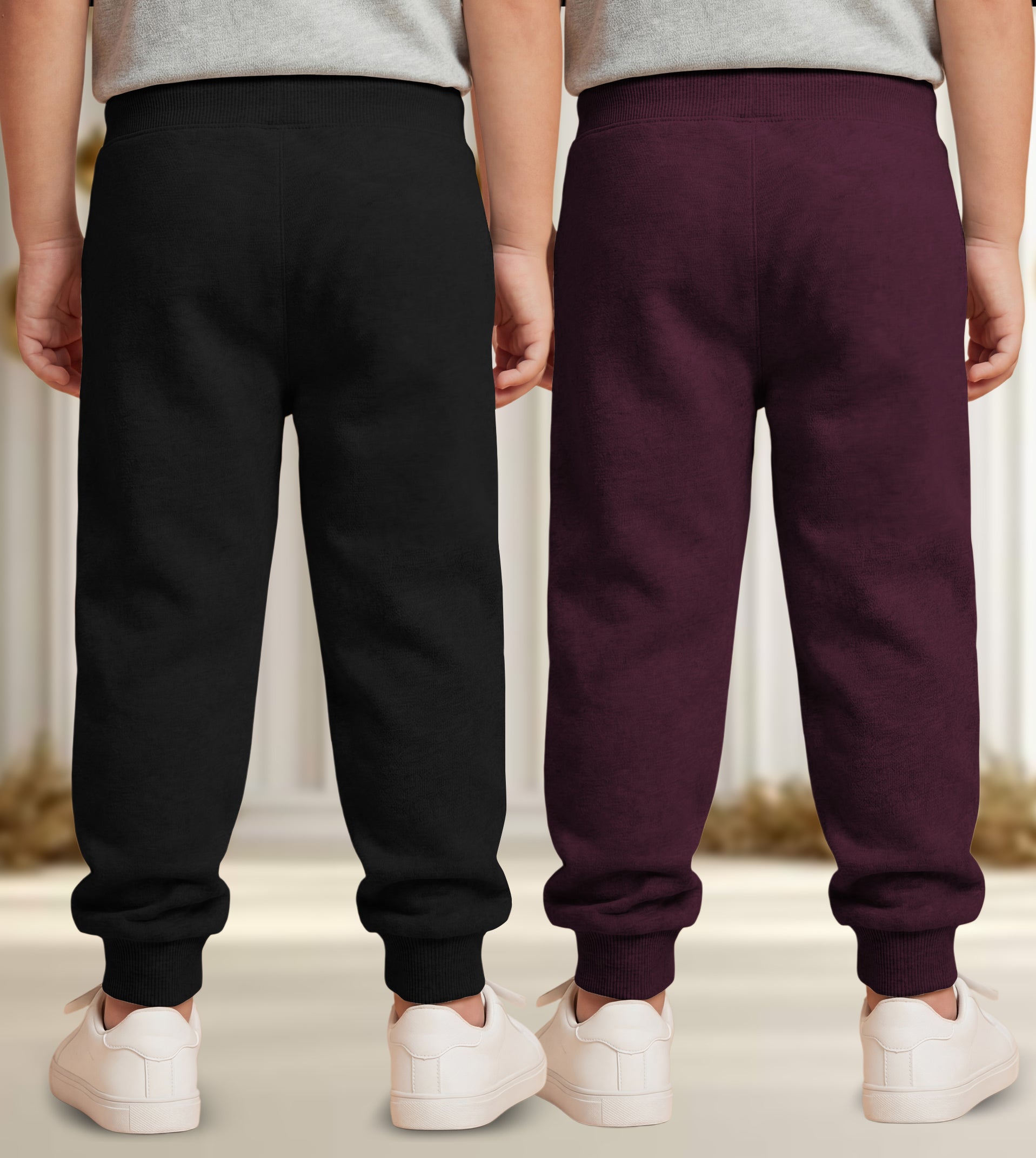 Track Pant For Boys & Girls (Black,Maroon Pack of 2)