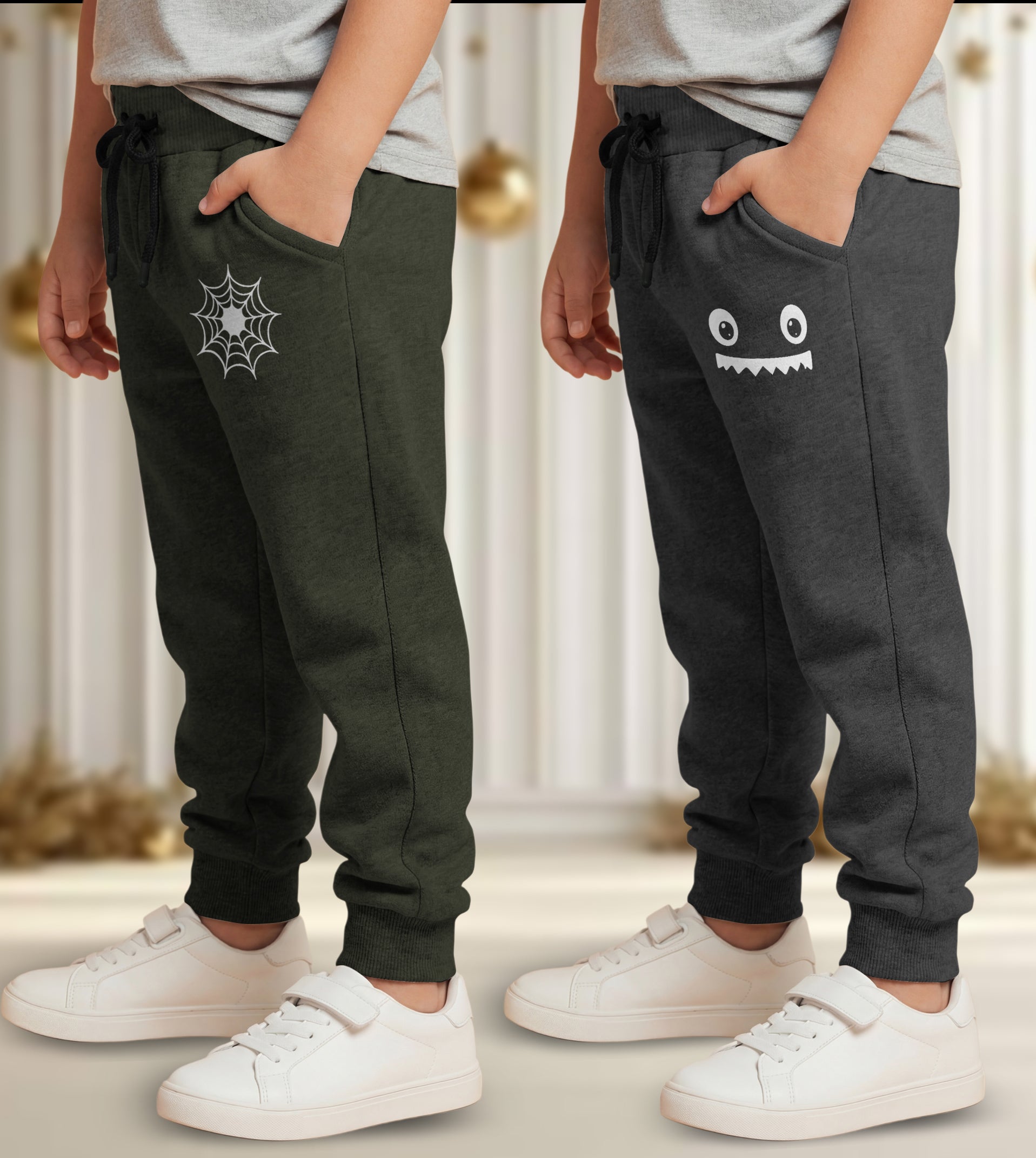 Track Pant For Boys & Girls (Green,Darkgrey Pack of 2)