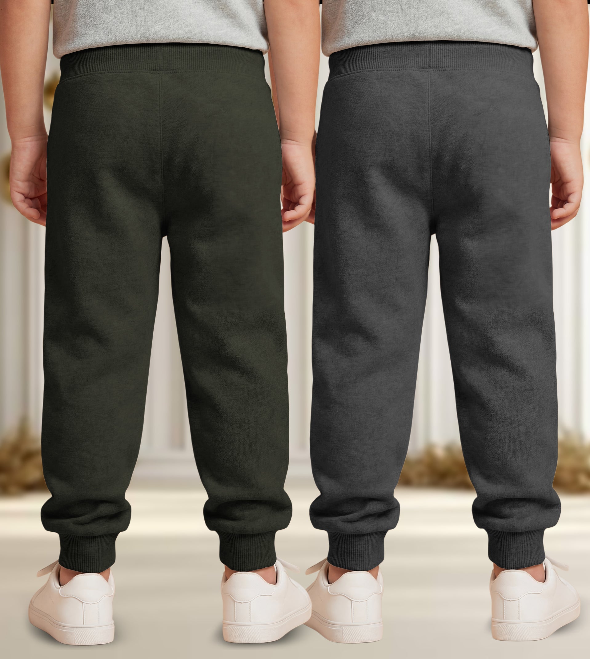 Track Pant For Boys & Girls (Green,Grey Pack of 2)