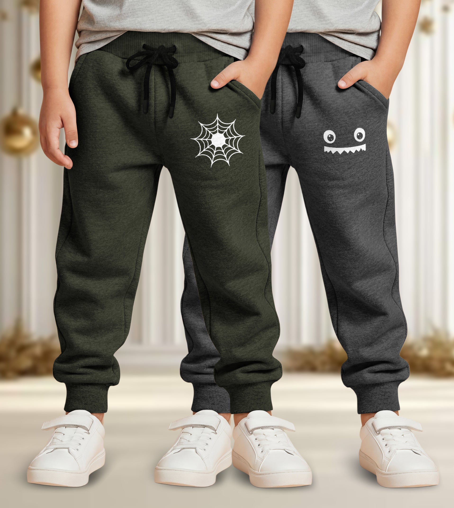 Track Pant For Boys & Girls (Green,Grey Pack of 2)