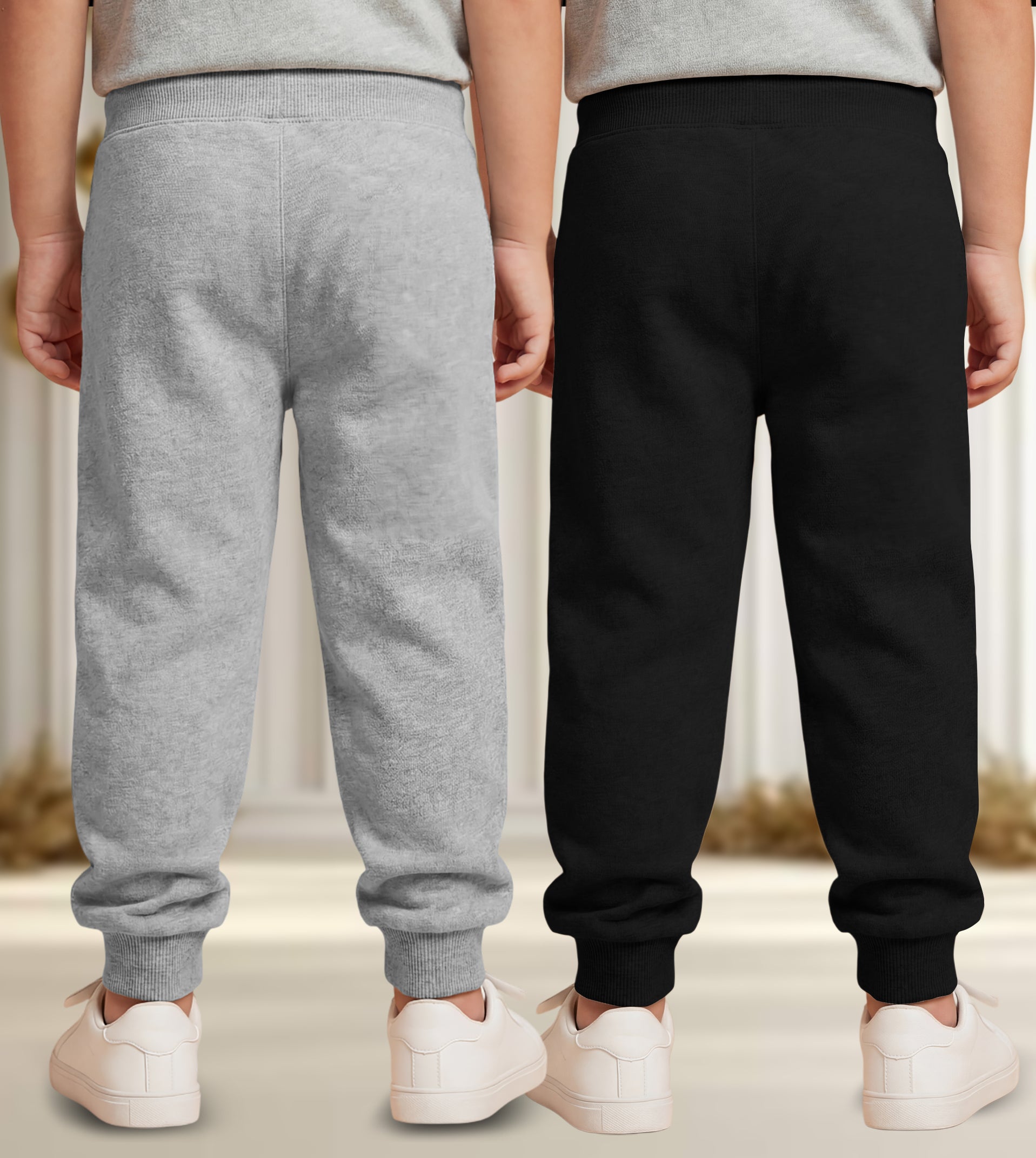 Track Pant For Boys & Girls (Grey,Black Pack of 2)